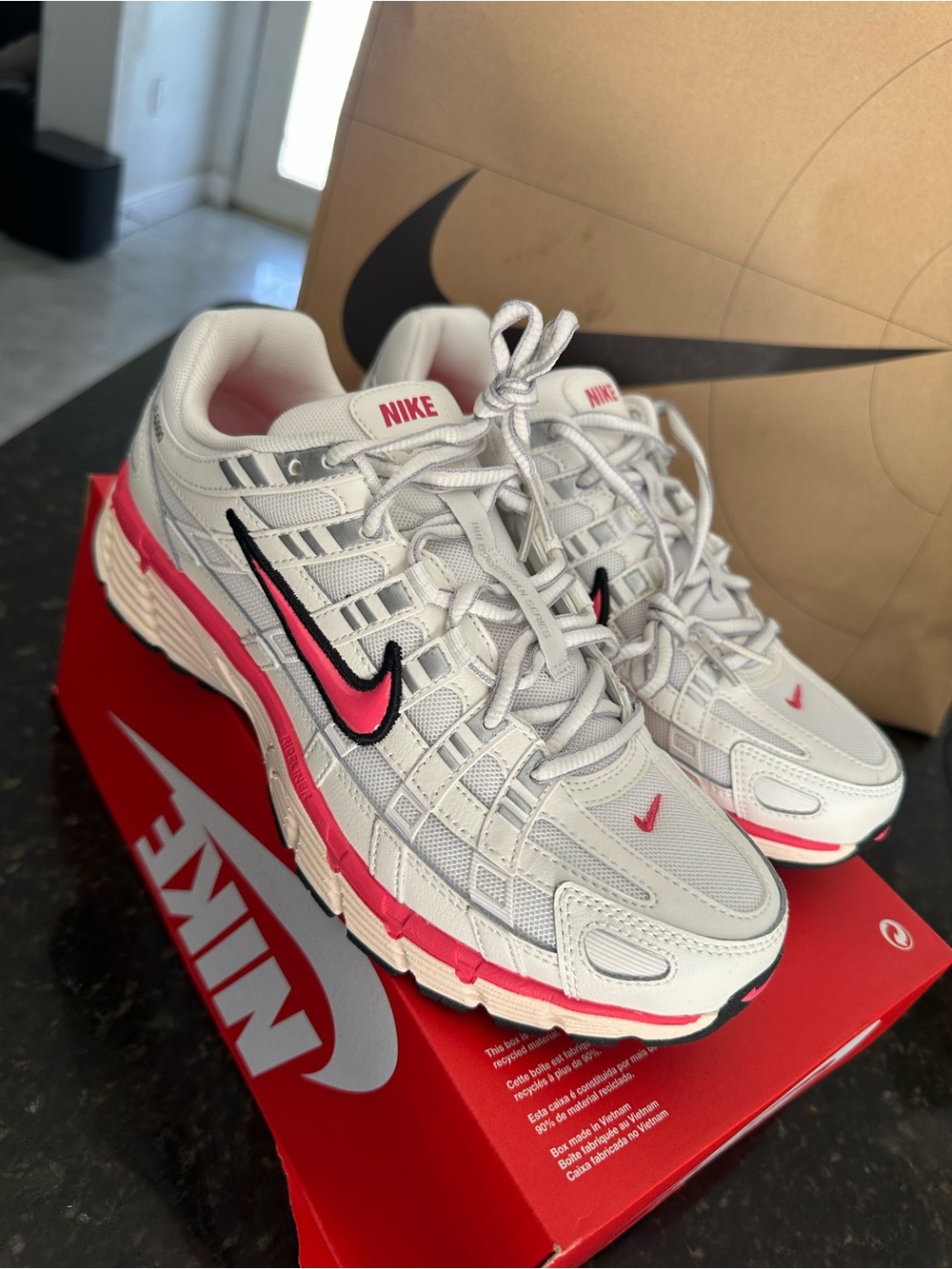 Nike P-6000 White and Pink